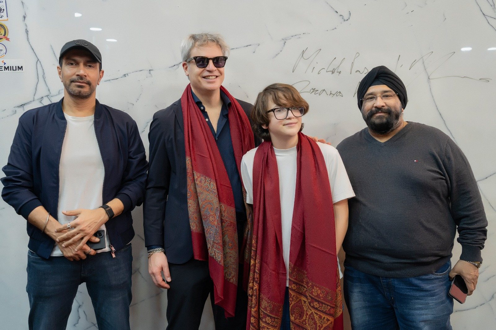 Guests Beside The Signed Slab